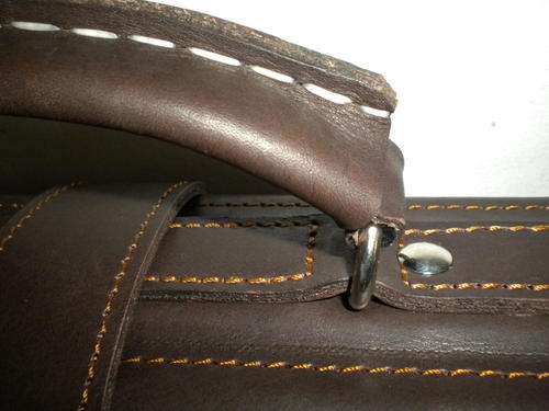 Leather Messenger briefcase chocolate brown