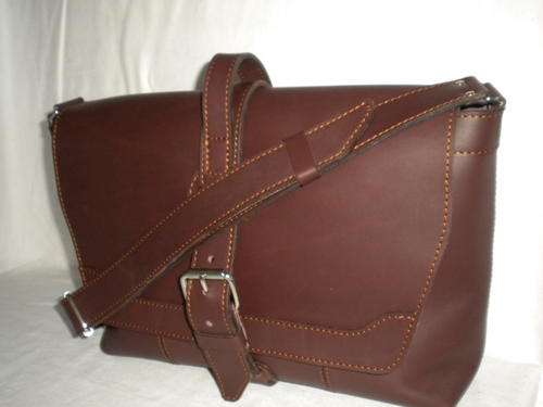 Leather Postman briefcase RUST BROWN(up to 14 inch screen laptop)