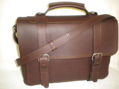 Leather Badger briefcase(medium) RUST BROWN/// FREE SHIPPING!!