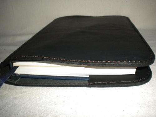 Leather A5 Diary Cover CARBON BLACK,