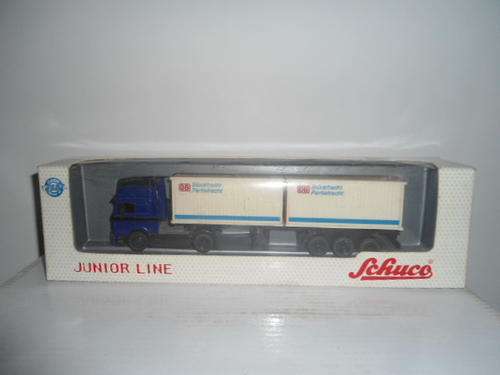 Schuco H0 die-cast Man T/T and trailer with DB containers