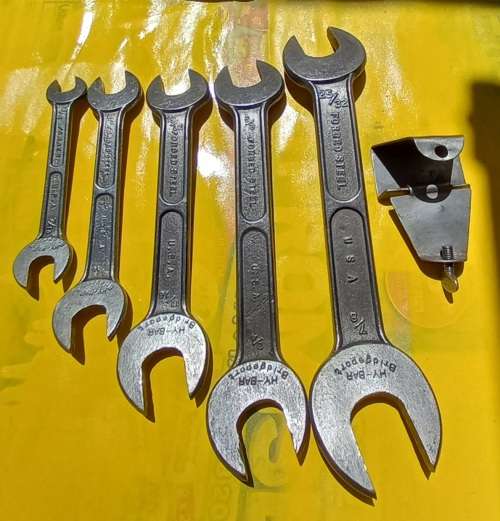 VINTAGE BRIDGEPORT `HY-BAR` DOUBLE OPEN END SPANNER SET OFFSET