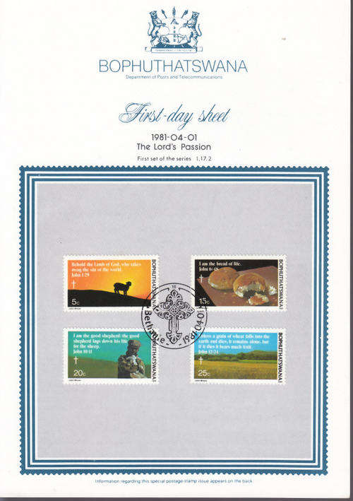 FIRST-DAY SHEET - AS PER SCAN - BOPHUTHATSWANA