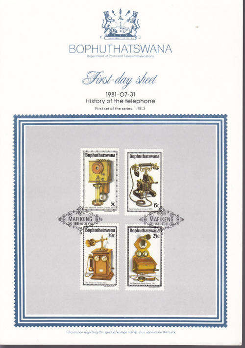 FIRST-DAY SHEET - AS PER SCAN - BOPHUTHATSWANA