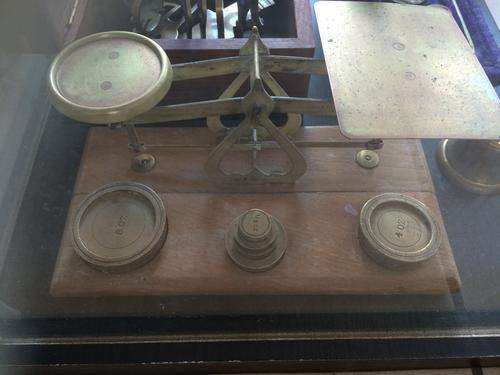 Antique Post Office Scale - with weights