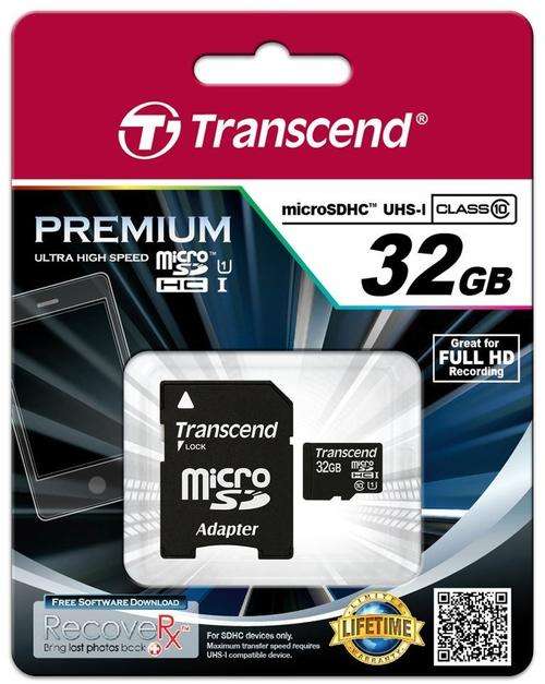 SD Memory Card 32GB Class 10 Transcend 5 Year Guarantee