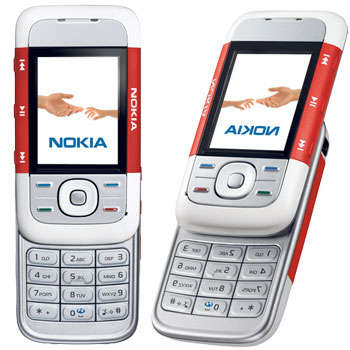 RED & WHITE Nokia 5300 Cell Phone - Excellent condition - UNLOCKED - SIM FREE