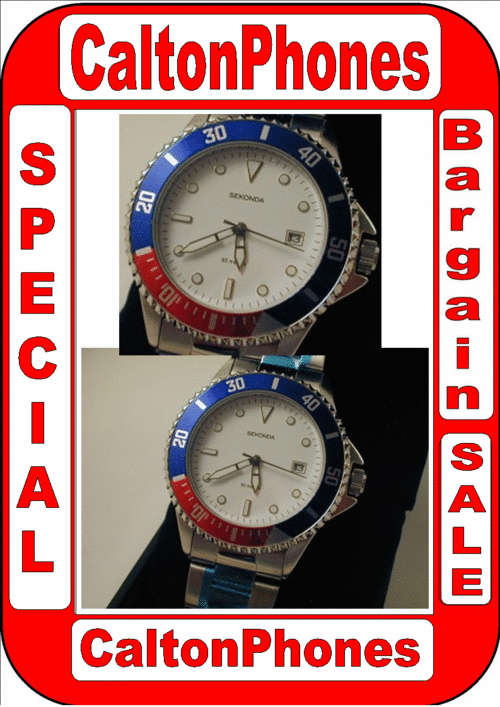 Brand New Mens SEKONDA Sport Rotating Bezel - 50 Meter water resistant