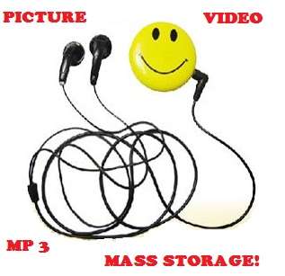 SMILEY FACE SPY CAMERA +MP3 FUNCTION-TAKE PICTURES RECORD VIDEO &LISTEN TO MP3 !