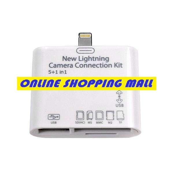 iPAD MINI & iPAD 4 LIGHTNING CAMERA CONNECTION KIT 5-in-1 ADAPTOR- FOR USB FLASH /SD/MICRO SD & MORE