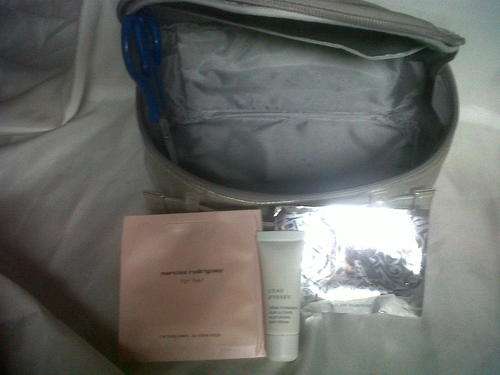 Cosmetic Bag with items in