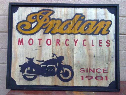 Vintage Style Indian Motorcycle Sign.
