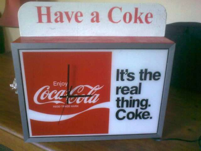 Coca Cola clock and Lightbox.