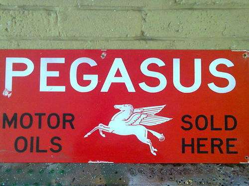 Pegasus Enamel Sign.