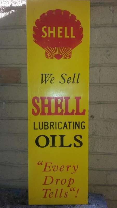 Enamel Flange 'Shell Lubricant' Sign.