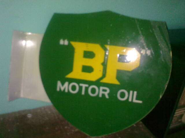 Enamel BP Sign. (yellow)