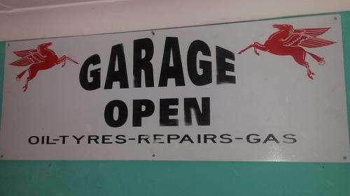 Enamel Garage Open Sign. (No boarder)
