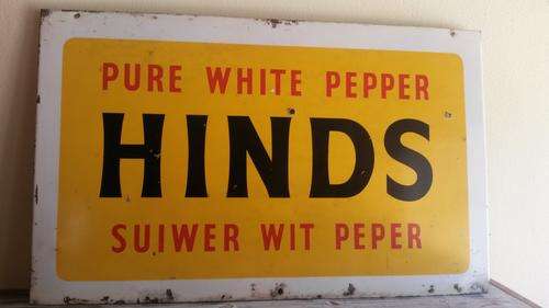 Antique 100% Original Hinds Sign.