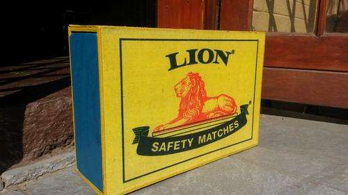 Giant Lion Matchbox, storage crate. For your Bar, Lapa and Pub Decor.