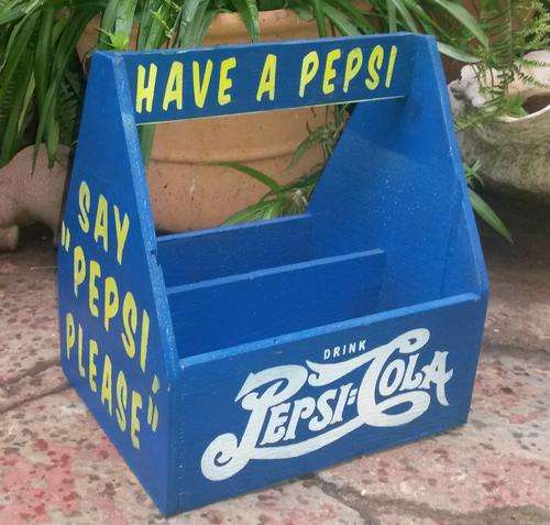 Wooden Pepsi Cola Carry Crate for Cutlery.