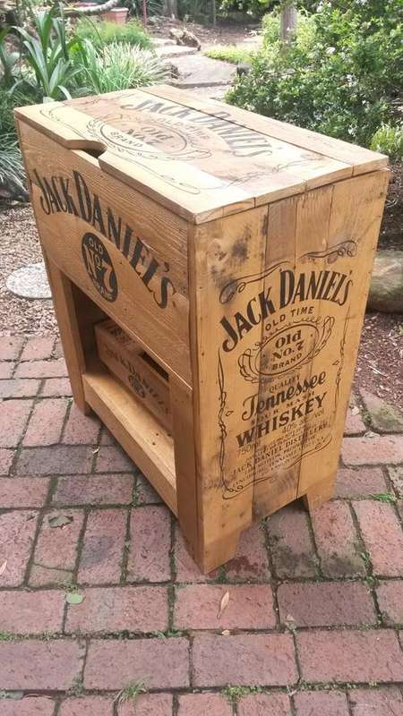 Replica 1940's Jack Daniel's Wooden Cupboard, with Crate, and Storage.