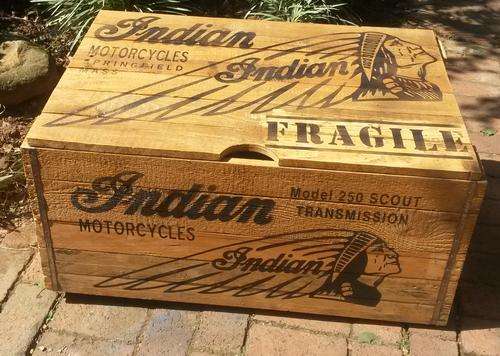 Indian Motorcycles Light Oak Varnish Coffee Table Crates.