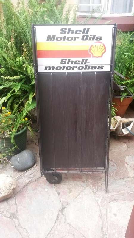 Antique Motor Oil Original Shell Display Cabinet.