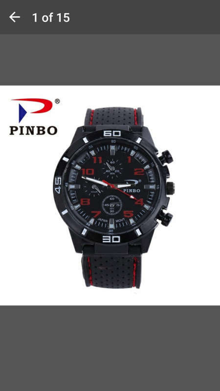 New PINBO YELLOW Dial Men Sports Racing Quartz Watch Men Silicone Strap Watch - Hot Sale