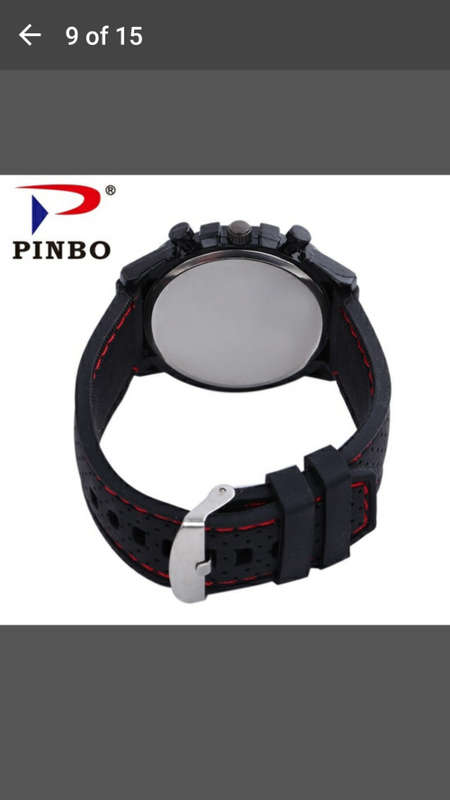 New PINBO YELLOW Dial Men Sports Racing Quartz Watch Men Silicone Strap Watch - Hot Sale