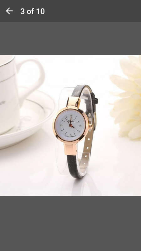 Petite Round Analog Bracelet Quartz Wrist Watch Black