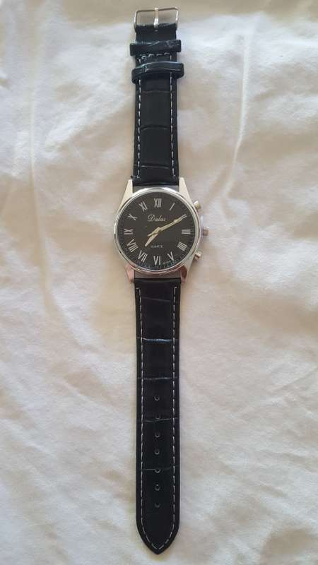 Brand New - Dallas Luxury Leather Mens Quartz Analog Wristwatch - White Face