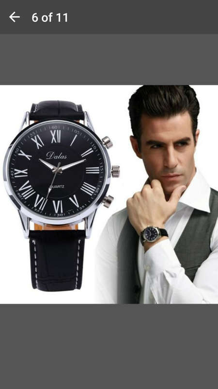 Brand New - Dallas Luxury Leather Mens Quartz Analog Wristwatch - White Face