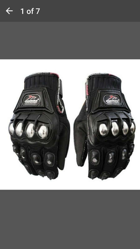 PRO BIKER Motorcross Riding Full Finger Gloves - Black LARGE