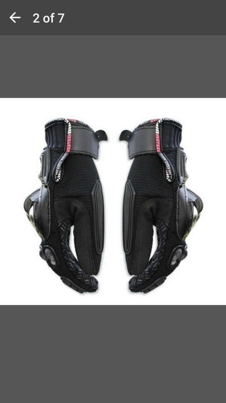 PRO BIKER Motorcross Riding Full Finger Gloves - Black LARGE