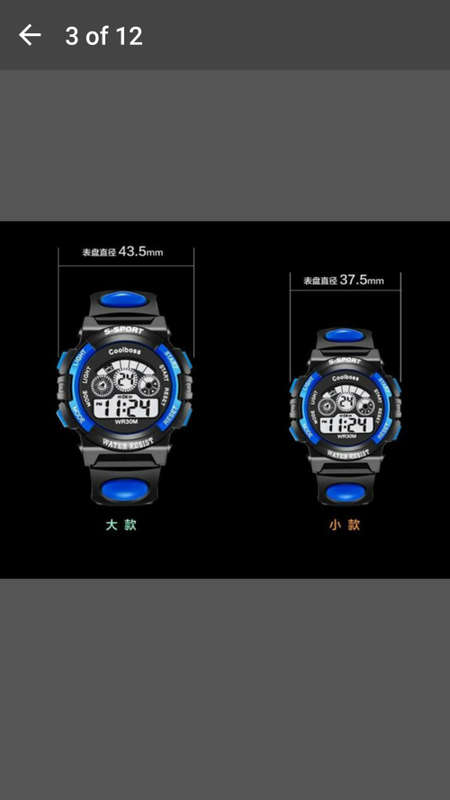 Blue Rubber Band Night Light Wristwatch Waterproof Quartz Watch for Children or Adult