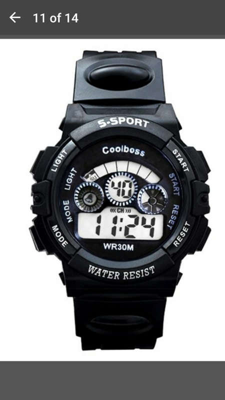 Black Rubber Band Night Light Wristwatch Waterproof Quartz Watch for Children or Adult