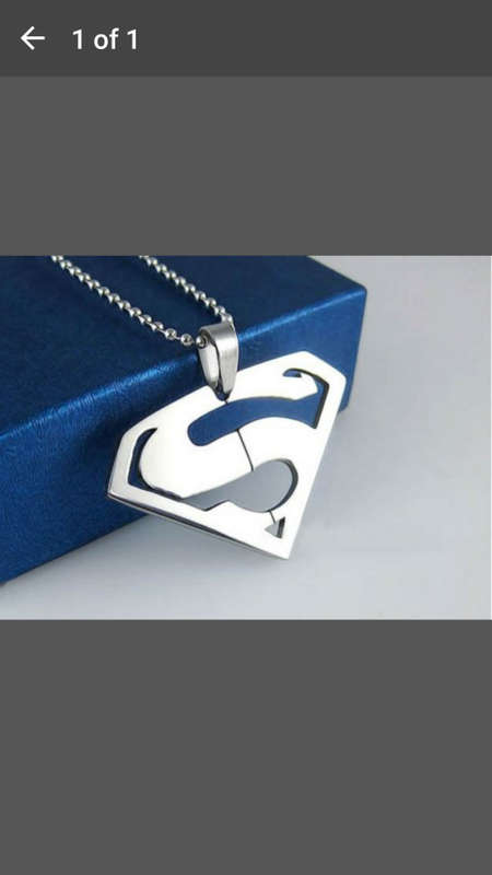 Stainless Steel Men/Woman Superman Logo Super Hero Charm Pendant Necklace