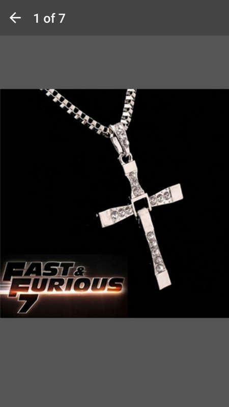 The Fast and The Furious Toretto Cross Pendant Necklace