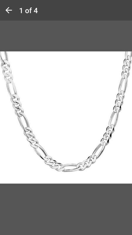 925 Sterling Silver 2mm Chunky Figaro Men/Women's Chain Necklace 24inch