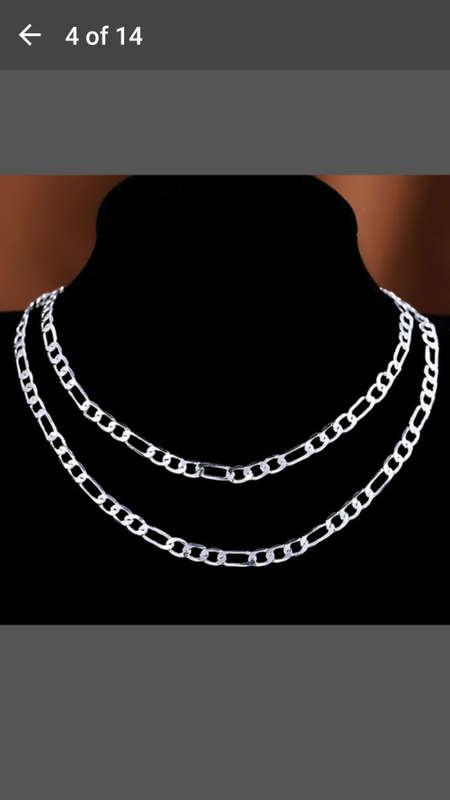 925 Sterling Silver 2mm Chunky Figaro Men/Women's Chain Necklace 24inch