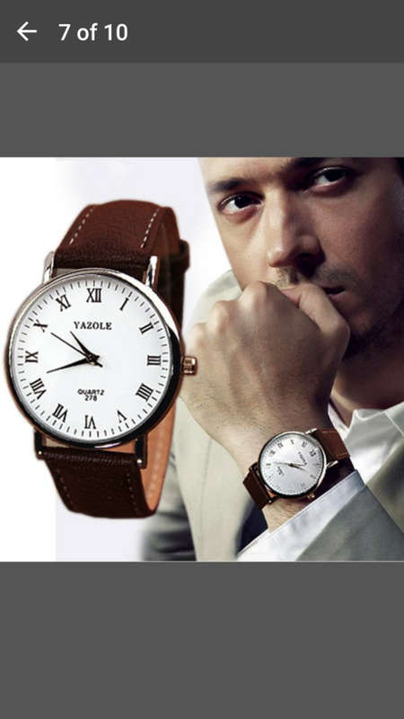Brand New - Yazole Luxury Leather Mens Quartz Analog Wristwatch - White Face