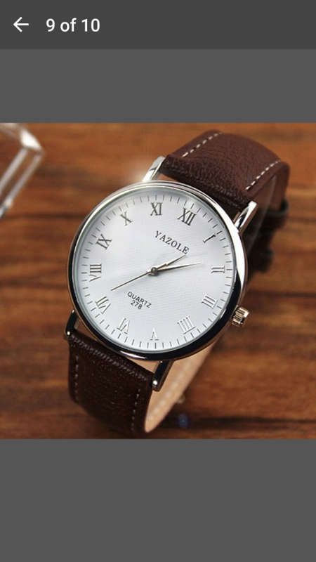 Brand New - Yazole Luxury Leather Mens Quartz Analog Wristwatch - White Face