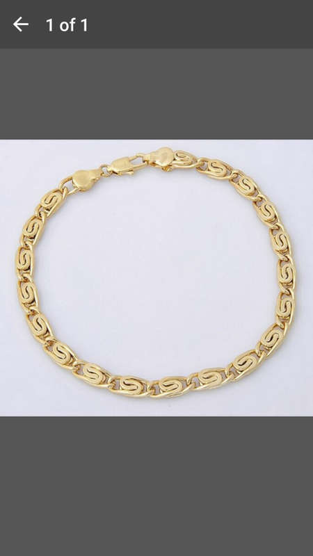 18K Solid Yellow Gold Filled Men's Bracelet Chain 8.6" 11.8g B56