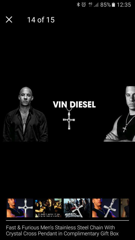 The Fast and The Furious Toretto Cross Pendant Necklace
