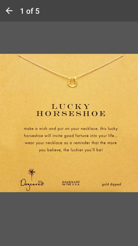 2016 Hot Women Charm Necklace Jewelry - Lucky Horseshoe Pendant Necklace (Size: 45 cm, Color: Gold)