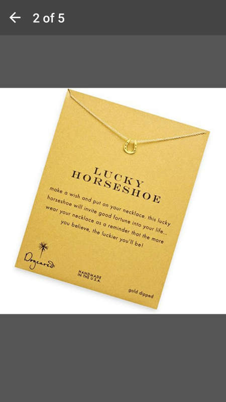 2016 Hot Women Charm Necklace Jewelry - Lucky Horseshoe Pendant Necklace (Size: 45 cm, Color: Gold)