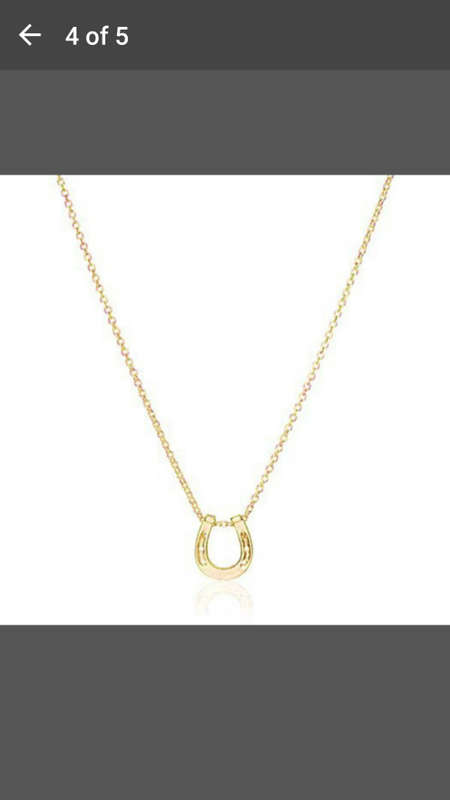 2016 Hot Women Charm Necklace Jewelry - Lucky Horseshoe Pendant Necklace (Size: 45 cm, Color: Gold)