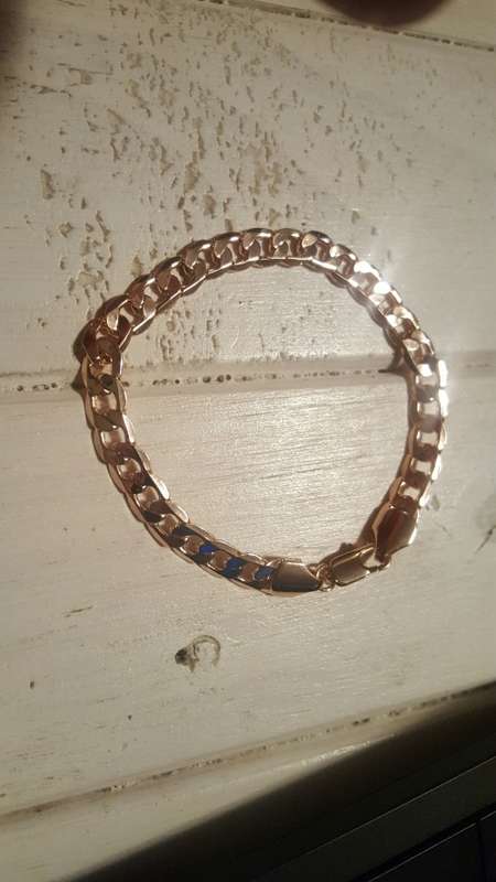 18K Yellow Gold Platinum Filled Copper Link-closed Chain Bracelet - Rose Gold Color