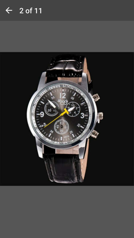 Luxury Stylish Crocodile Faux Leather Mens Analog Watch Wrist Watch - Sloggi Black