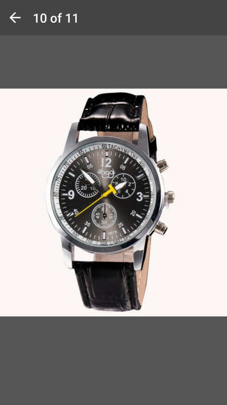 Luxury Stylish Crocodile Faux Leather Mens Analog Watch Wrist Watch - Sloggi Black